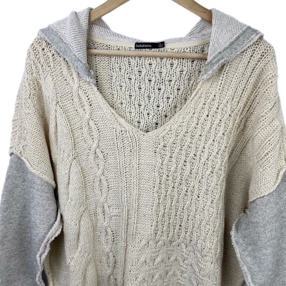 Solutions Oversized Patchwork Knit Sweater - image 2
